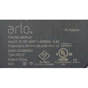 ADAPTADOR AC ARLO AD2090321 / 332-50075-01 / 5V - 1.3A / 9V - 1.1A	